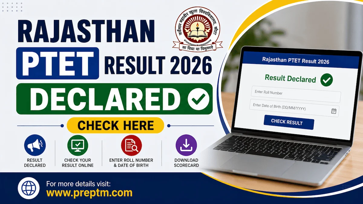 Rajasthan PTET Result 2026 Declared: Check Here